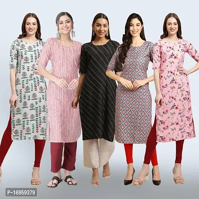 Women Stylish Crepe Printed Staright Kurta-thumb0