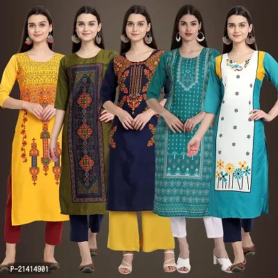 Fancy Crepe Kurtis For Women Pack Of 5