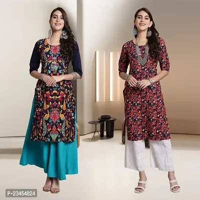 Fancy Rayon Kurtis For Women Pack Of 2-thumb0