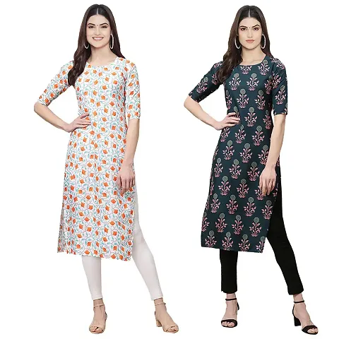 Stylish Crepe Printed Kurti - Pack of 2