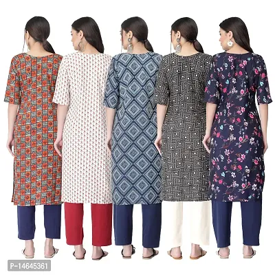 New Crepe Printed Kurtis Combo For Women Pack Of 5-thumb2