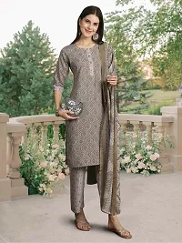 Fancy Cotton Blend Kurta Bottom And Dupatta Set For Women-thumb4