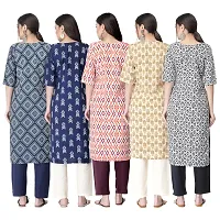 New Crepe Printed Kurtis Combo For Women Pack Of 5-thumb1