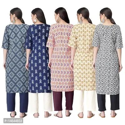 New Crepe Printed Kurtis Combo For Women Pack Of 5-thumb2