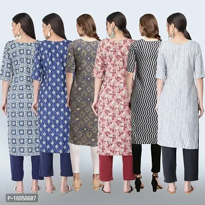 Women Stylish Crepe Printed Straight Kurta Combo-thumb2