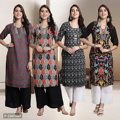 Fancy Crepe Kurtis for Women Pack Of 4-thumb0