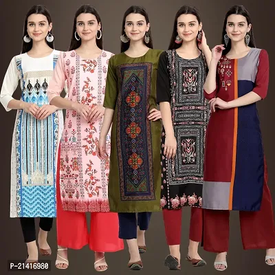 Fancy Crepe Kurtis For Women Pack Of 5