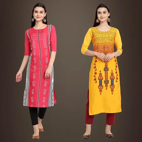 Best Trendy Crepe Printed Kurti - Combo Of 2