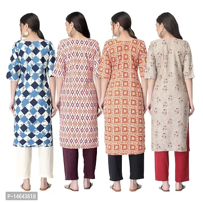 New Crepe Combo Printed Kurtis For Women Pack Of 4-thumb2