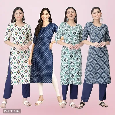 Women Stylish Crepe Printed Straight Kurta