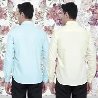 Elegant Cotton Multicoloured Long Sleeves Formal Shirt For Men- Pack Of 2-thumb1