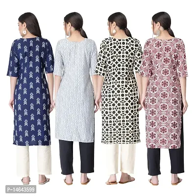 New Crepe Combo Printed Kurtis For Women Pack Of 4-thumb2