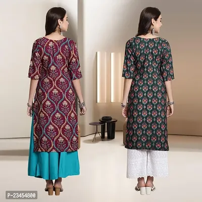 Fancy Rayon Kurtis For Women Pack Of 2-thumb2