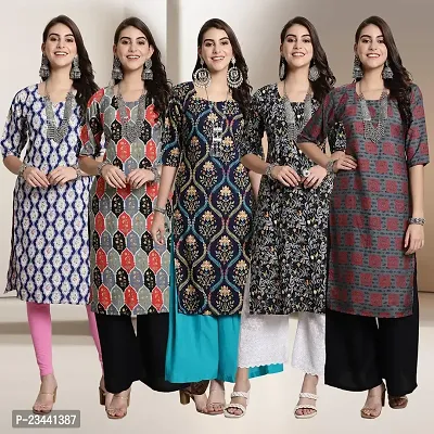 Fancy Crepe Kurtis For Women Pack Of 5-thumb0