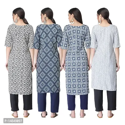 New Crepe Combo Printed Kurtis For Women Pack Of 4-thumb2