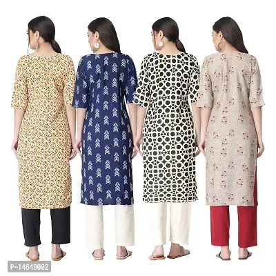 New Crepe Combo Printed Kurtis For Women Pack Of 4-thumb2