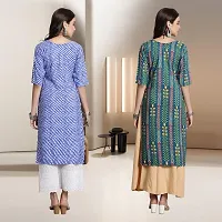 Fancy Rayon Kurtis For Women Pack Of 2-thumb1