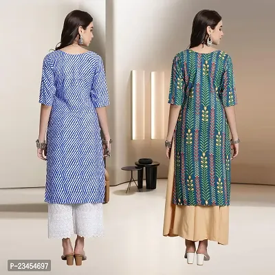 Fancy Rayon Kurtis For Women Pack Of 2-thumb2