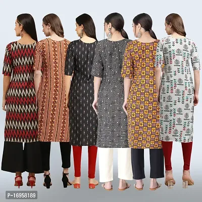 Women Stylish Crepe Printed Straight Kurta Combo-thumb2