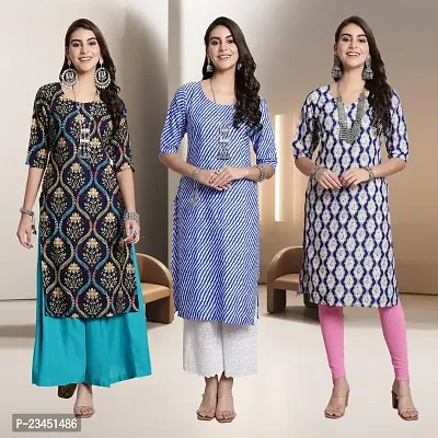 Fancy Rayon Kurtis For Women Pack Of 3