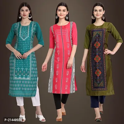 Fancy Crepe Kurtis for Women Pack Of 3-thumb0