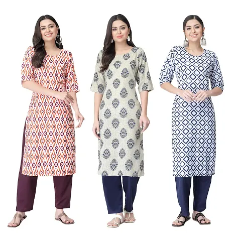 Classic Crepe Kurtis For Women Combo Pack Of 3