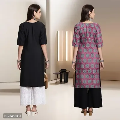 Fancy Rayon Kurtis For Women Pack Of 2-thumb2