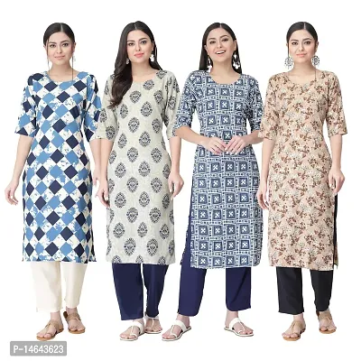 New Crepe Combo Printed Kurtis For Women Pack Of 4