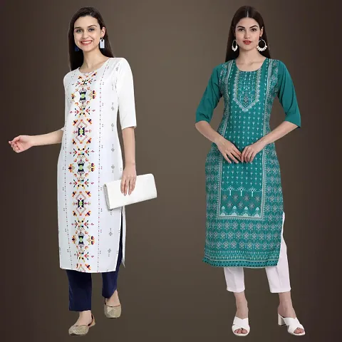 Best Trendy Crepe Printed Kurti - Combo Of 2