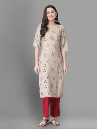 Stylish Crepe Printed Straight Kurta With Pant Set For Women-thumb1