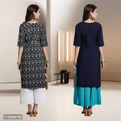 Fancy Rayon Kurtis For Women Pack Of 2-thumb2