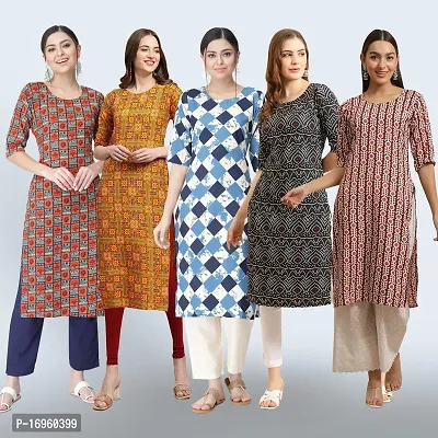 Women Stylish Crepe Printed Staright Kurta