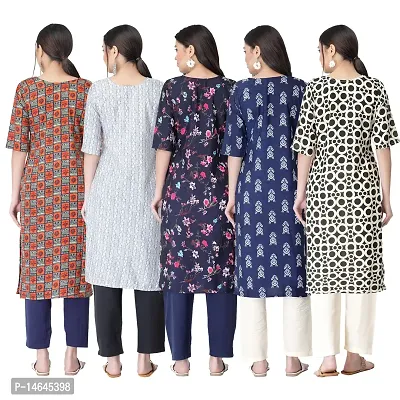 New Crepe Printed Kurtis Combo For Women Pack Of 5-thumb2