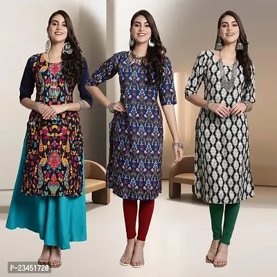 Fancy Rayon Kurtis For Women Pack Of 3-thumb0