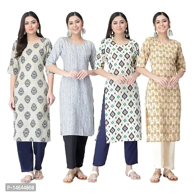 New Crepe Combo Printed Kurtis For Women Pack Of 4