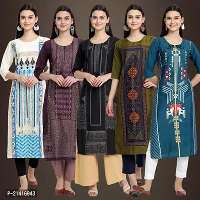 Fancy Crepe Kurtis For Women Pack Of 5