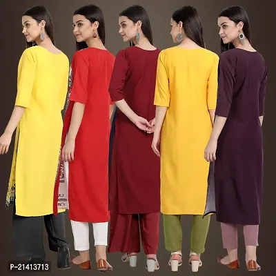 Fancy Crepe Kurtis For Women Pack Of 5-thumb2