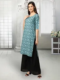 Stylish Blue Crepe Stitched Kurta For Women-thumb1