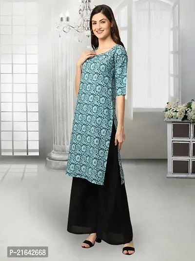 Stylish Blue Crepe Stitched Kurta For Women-thumb2