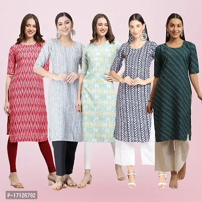 Women Stylish Crepe Printed Straight Kurta-thumb0