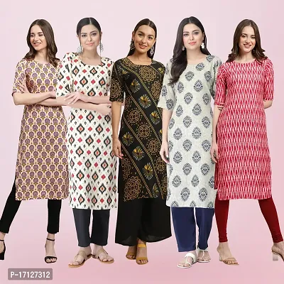 Women Stylish Crepe Printed Straight Kurta-thumb0