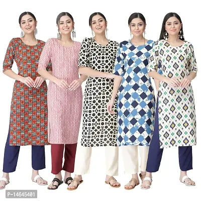 New Crepe Printed Kurtis Combo For Women Pack Of 5