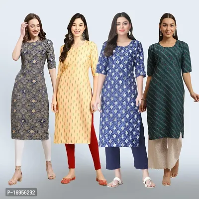 Women Stylish Crepe Straight Kurta-thumb0