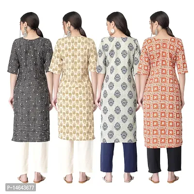 New Crepe Combo Printed Kurtis For Women Pack Of 4-thumb2