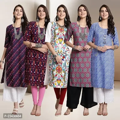 Fancy Crepe Kurtis For Women Pack Of 5