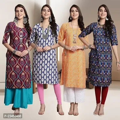 Fancy Crepe Kurtis for Women Pack Of 4