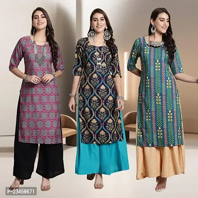 Fancy Rayon Kurtis For Women Pack Of 3