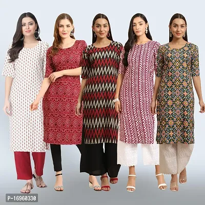 Women Stylish Crepe Printed Staright Kurta-thumb0