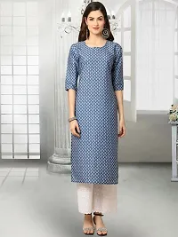 Stylish Blue Crepe Stitched Kurta For Women-thumb1