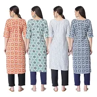 New Crepe Combo Printed Kurtis For Women Pack Of 4-thumb1